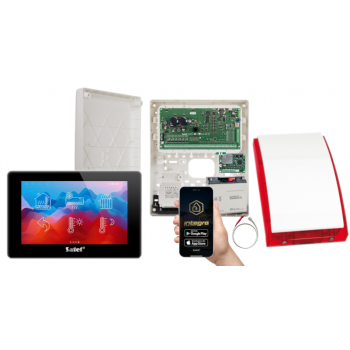 ZESTAW ALARMOWY SATEL INTEGRA 128 PLUS + INT-TSH2-B + OPU-3P + AWT800 + 17Ah + INT-GSM LTE + SP-4001R